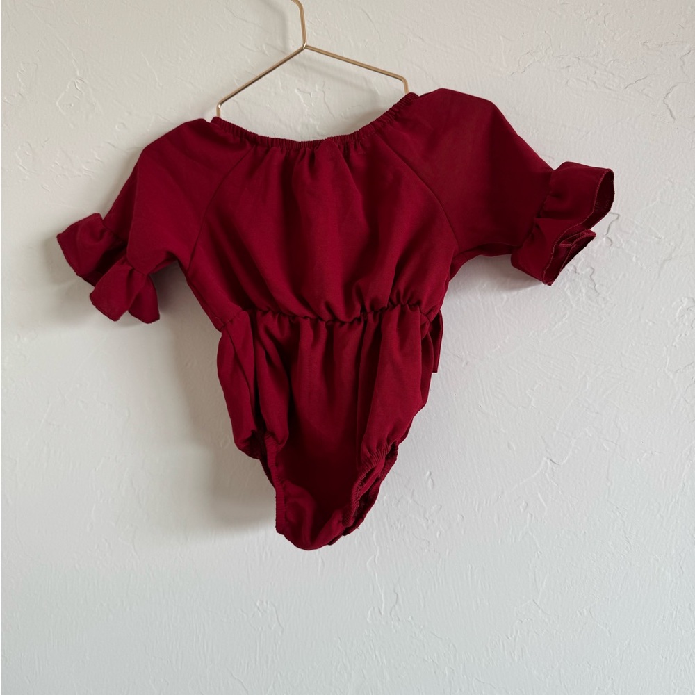 Red Ruffled Kids Bodysuit - Picture 2 of 3